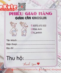 Alternative view of Phiếu Giao hàng quay unbox, Tem ghi mã vận đơn có keo dán giấy sẵn  cán màng bóng ina [InKute]